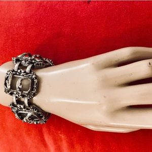 Vintage silver Baroque style  link bracelet